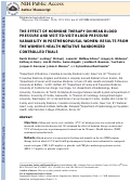 Cover page: The effect of hormone therapy on mean blood pressure and visit-to-visit blood pressure variability in postmenopausal women