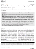 Cover page: Feasibility of home hand rehabilitation using musicglove after chronic spinal cord injury