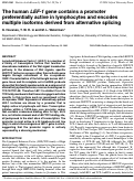 Cover page: The human LEF-1 gene contains a promoter preferentially active in lymphocytes and encodes multiple isoforms derived from alternative splicing