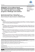 Cover page: Adaptation of an evidence-based parenting intervention for integration into maternal-child home-visiting programs: Challenges and solutions.