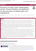 Cover page: Discovery of novel L-type voltage-gated calcium channel blockers and application for the prevention of inflammation and angiogenesis.