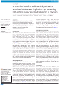 Cover page: In utero ileal volvulus and intestinal perforation associated with enteric duplication cyst presenting with preterm labour and acute abdomen in newborn