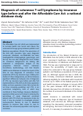 Cover page: Diagnosis of cutaneous T-cell lymphoma by insurance type before and after the Affordable Care Act: a national database study