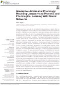 Cover page: Generative Adversarial Phonology: Modeling Unsupervised Phonetic and Phonological Learning With Neural Networks.