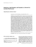 Cover page: Membrane lipid domains and dynamics as detected by Laurdan fluorescence