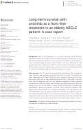 Cover page: Long-term survival with anlotinib as a front-line treatment in an elderly NSCLC patient: A case report