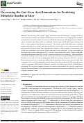 Cover page: Uncovering the Gut–Liver Axis Biomarkers for Predicting Metabolic Burden in Mice