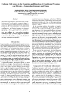 Cover page: Cultural Differences in the Cognition and Emotion of Conditional Promises and Threats – Comparing Germany and Tonga