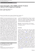 Cover page: Using Topography to Meet Wildlife and Fuels Treatment Objectives in Fire-Suppressed Landscapes