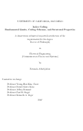 Cover page: Index Coding: Fundamental Limits, Coding Schemes, and Structural Properties