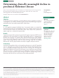 Cover page: Determining clinically meaningful decline in preclinical Alzheimer disease