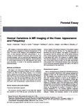 Cover page: Normal variations in MR imaging of the knee: appearance and frequency.