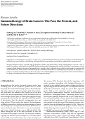 Cover page: Immunotherapy of Brain Cancers: The Past, the Present, and Future Directions