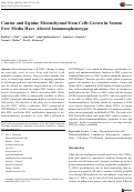 Cover page: Canine and Equine Mesenchymal Stem Cells Grown in Serum Free Media Have Altered Immunophenotype