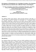 Cover page: Development of methodologies for calculating greenhouse gas emissions from electricity generation for the California climate action registry