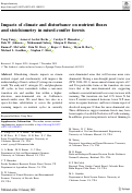 Cover page: Impacts of climate and disturbance on nutrient fluxes and stoichiometry in mixed-conifer forests