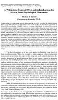 Cover page: A Within-trial Contrast Effect and its Implications for Several Social Psychological Phenomena