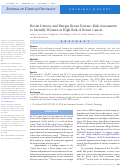 Cover page: Breast Density and Benign Breast Disease: Risk Assessment to Identify Women at High Risk of Breast Cancer