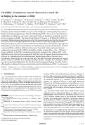 Cover page: Variability of submicron aerosol observed at a rural site in Beijing in the summer of 2006