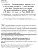 Cover page: Childhood Obesity Evidence Base Project: A Systematic Review and Meta-Analysis of a New Taxonomy of Intervention Components to Improve Weight Status in Children 2-5 Years of Age, 2005-2019.