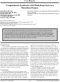 Cover page: Compartment Syndrome with Rhabdomyolysis in a Marathon Runner