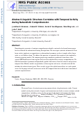 Cover page: Abstract linguistic structure correlates with temporal activity during naturalistic comprehension