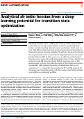 Cover page: Analytical ab initio hessian from a deep learning potential for transition state optimization