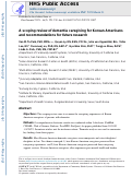 Cover page: A scoping review of dementia caregiving for Korean Americans and recommendations for future research