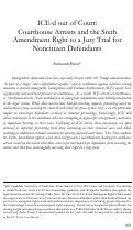 Cover page: ICE-d out of Court: Courthouse Arrests and the Sixth Amendment Right to a Jury Trial for Noncitizen Defendants