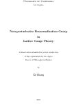 Cover page: Non-perturbative Renormalization Group in Lattice Gauge Theory