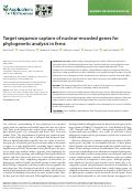 Cover page: Target sequence capture of nuclear‐encoded genes for phylogenetic analysis in ferns