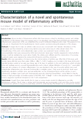 Cover page: Characterization of a novel and spontaneous mouse model of inflammatory arthritis