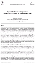 Cover page: Beyond the Theory of Imperialism: Global Capitalism and the Transnational State