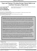 Cover page: Types and Timing of Teaching During Clinical Shifts in an Academic Emergency Department