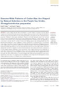 Cover page: Genome-Wide Patterns of Codon Bias Are Shaped by Natural Selection in the Purple Sea Urchin, Strongylocentrotus purpuratus