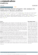 Cover page: Deep learning-based polygenic risk analysis for Alzheimer’s disease prediction