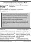 Cover page: Fatal Abdominal Compartment Syndrome Due to Constipation: A Case Report