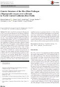 Cover page: Genetic Structure of the Rice Blast Pathogen (Magnaporthe oryzae) over a Decade in North Central California Rice Fields