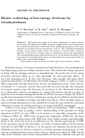 Cover page: Elastic Scattering of Low-Energy Electrons by Tetrahydrofuran