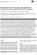 Cover page: Determination of protein and amino acid requirements of lactating sows using a population-based factorial approach