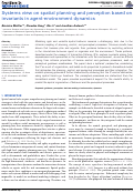 Cover page: Systems view on spatial planning and perception based on invariants in agent-environment dynamics