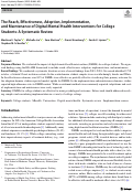 Cover page: The Reach, Effectiveness, Adoption, Implementation, and Maintenance of Digital Mental Health Interventions for College Students: A Systematic Review.