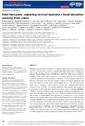 Cover page: Hold that pose: capturing cervical dystonia's head deviation severity from video.