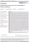 Cover page: Potential dual functional roles of the Y‐linked RBMY in hepatocarcinogenesis