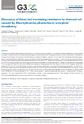 Cover page: Discovery of three loci increasing resistance to charcoal rot caused by Macrophomina phaseolina in octoploid strawberry