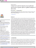 Cover page: Urban form and its impacts on air pollution and access to green space: A global analysis of 462 cities.