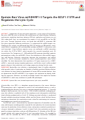 Cover page: Epstein-Barr Virus miR-BHRF1-3 Targets the BZLF1 3’UTR and Regulates the Lytic Cycle