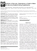 Cover page: Prediction of Recovery, Dependence or Death in Elders Who Become Disabled During Hospitalization