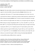 Cover page: Parent Underestimation of Child Weight Status and Attitudes towards BMI Screening