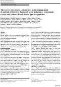 Cover page: The role of stereotactic radiosurgery in the management of patients with newly diagnosed brain metastases: a systematic review and evidence-based clinical practice guideline